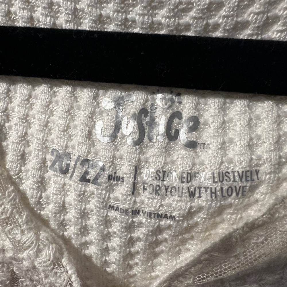 Justice waffle knit long sleeve shirt size 20-22 - Picture 5 of 8